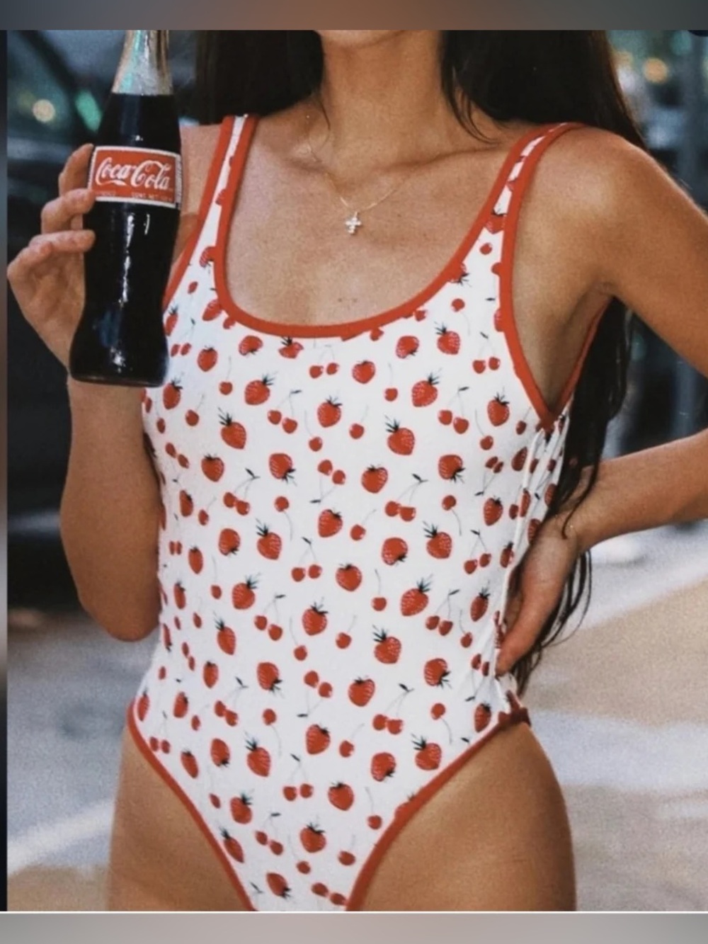 Frankie's Bikinis Marlow One-Piece Swimsuit with Strawberries and Cherries!